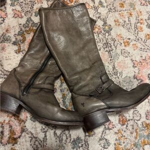 Frye grey Leather Heeled Boots